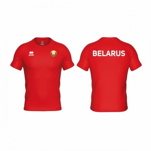 Футболка спортивная  ERREA EVO BELARUS c гербом РБ Красная