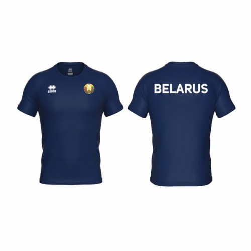 Футболка спортивная  ERREA EVO BELARUS c гербом РБ Тёмно-синяя