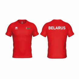 Футболка спортивная  ERREA EVO BELARUS c флагом РБ Красная