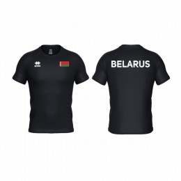 Футболка спортивная  ERREA EVO BELARUS c флагом РБ Чёрная