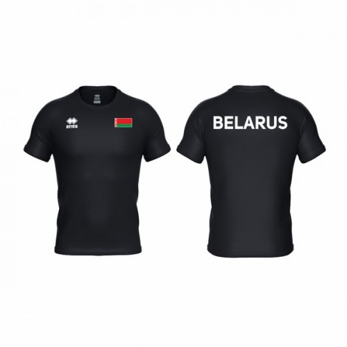 Футболка спортивная  ERREA EVO BELARUS c флагом РБ Чёрная
