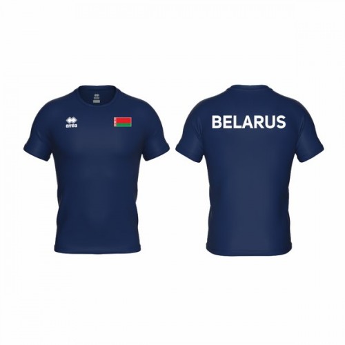 Футболка спортивная  ERREA EVO BELARUS c флагом РБ Тёмно-синяя